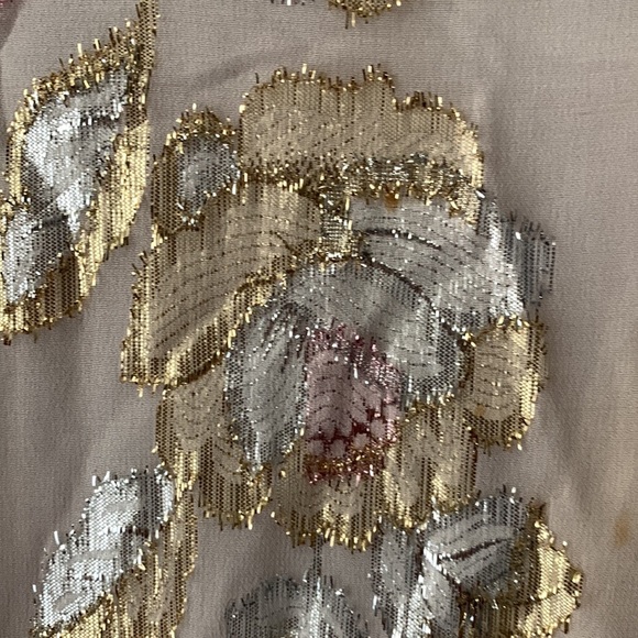 PATRA beautiful metallic sliver gold floral prints on top midi dress Far… - Picture 6 of 13